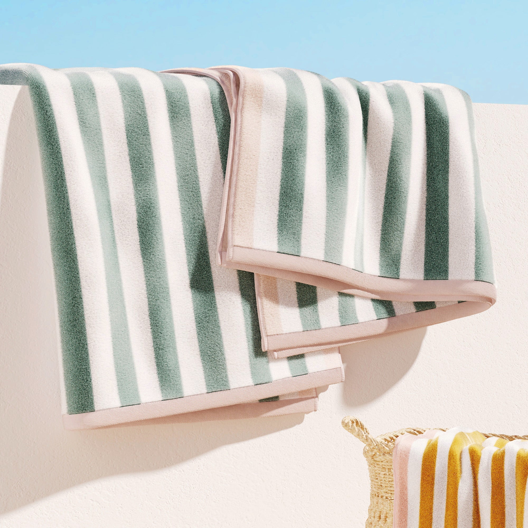 Oversized Striped Border Cabana Beach Towel - Santa Cruz