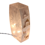 Lighted Glass Vase - Magical Winterland - Three Houses - 7¾ Inches tall