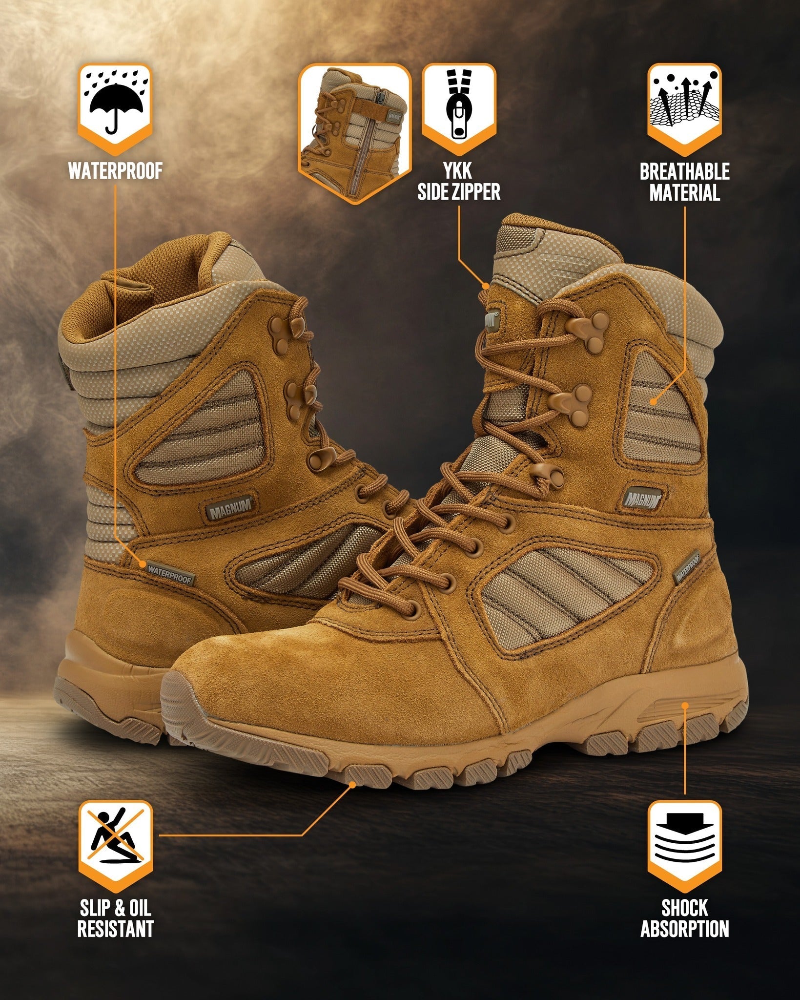 MAG SHIELD Suede Leather 8" Work Boot SZ WP - Che Cose Belle