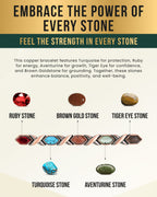Women's Ultra Strength Pure Copper Magnetic Bracelet (Mixed Stones)