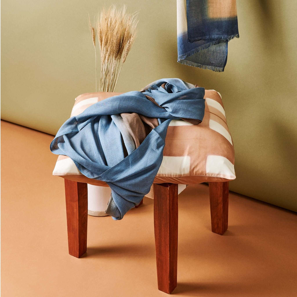 Mahogany Sky Soft Linen Silk Handloom Scarf - Che Cose Belle
