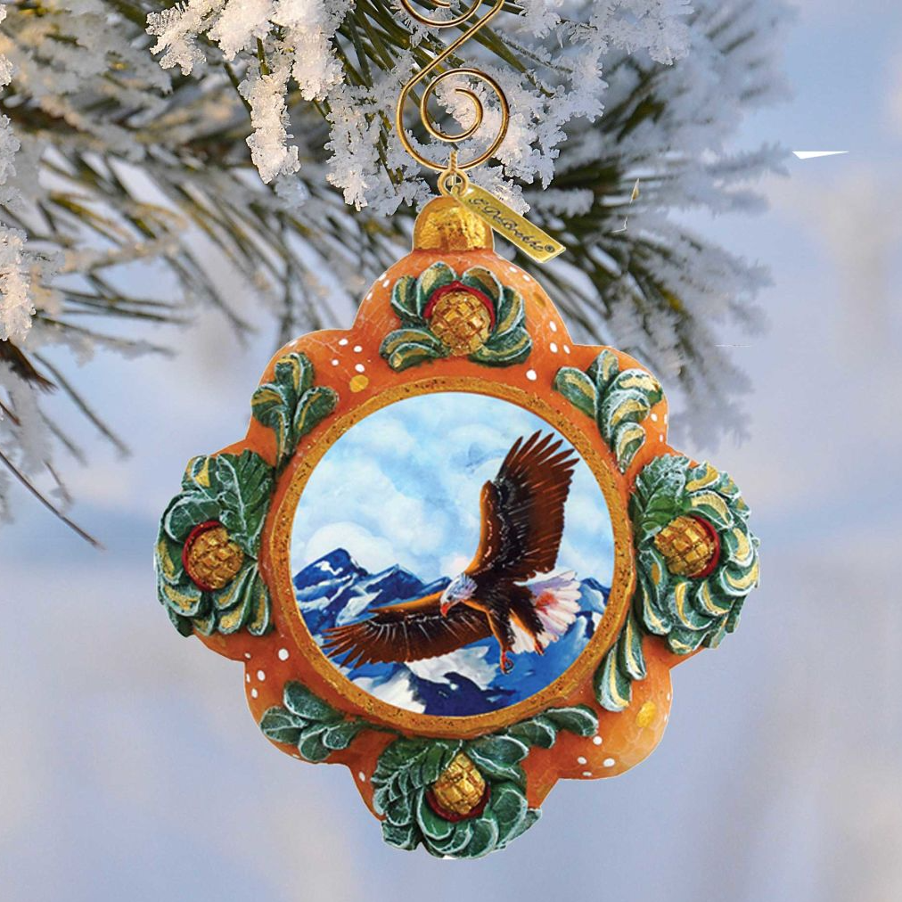 Majestic Eagle Sculpted Hand-Painted Christmas Ornament by G. DeBrekht - Wildlife Holiday Decor - 610580 - Che Cose Belle