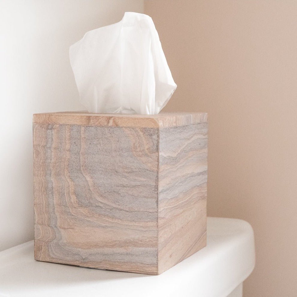 Malibu Sandstone Tissue Box - Che Cose Belle