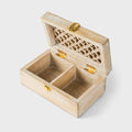 Mango Wood Trellis Keepsake Box with Compartments, Whitewash - Che Cose Belle