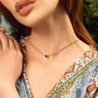 Manifest & Believe - Lapis Lazuli Evil Eye September Birthstone Necklace - Che Cose Belle