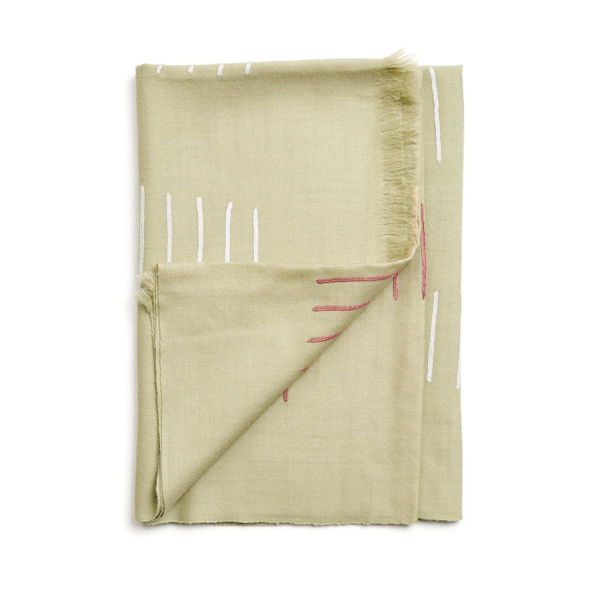 Maple Beige Handwoven Hand Embroidered Classic Scarf - Che Cose Belle