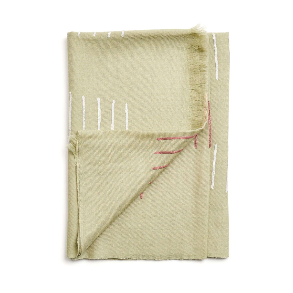 Maple Beige Handwoven Hand Embroidered Classic Scarf - Che Cose Belle