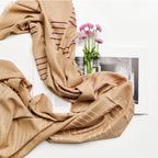 Maple Beige Handwoven Hand Embroidered Classic Scarf - Che Cose Belle