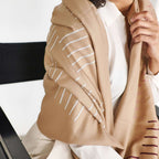 Maple Beige Handwoven Hand Embroidered Classic Scarf - Che Cose Belle
