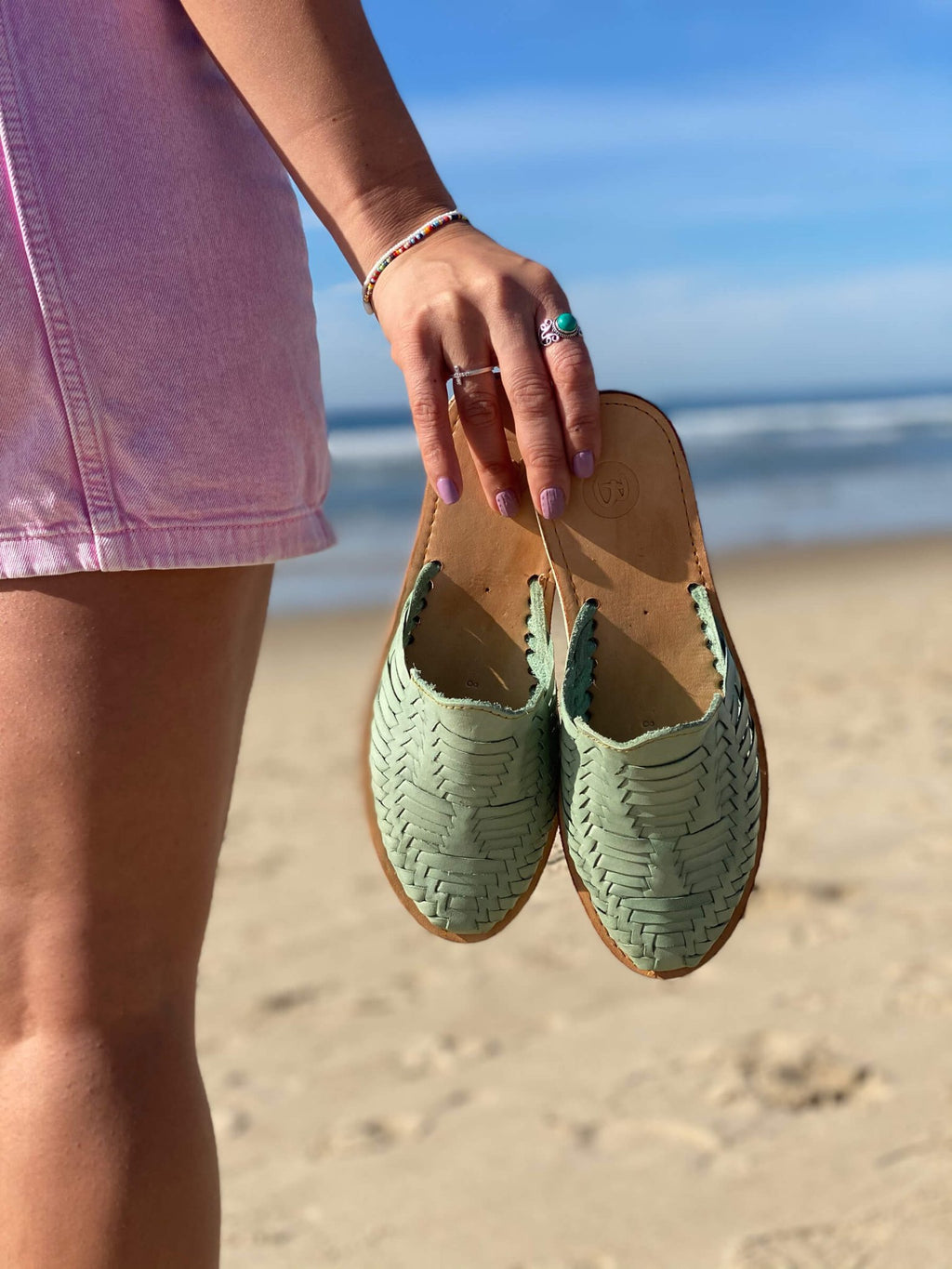 Marbella Huarache Slip-On Teal - Che Cose Belle