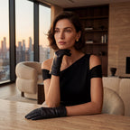 Marcella (black) - Unlined women’s lambskin leather gloves - Che Cose Belle