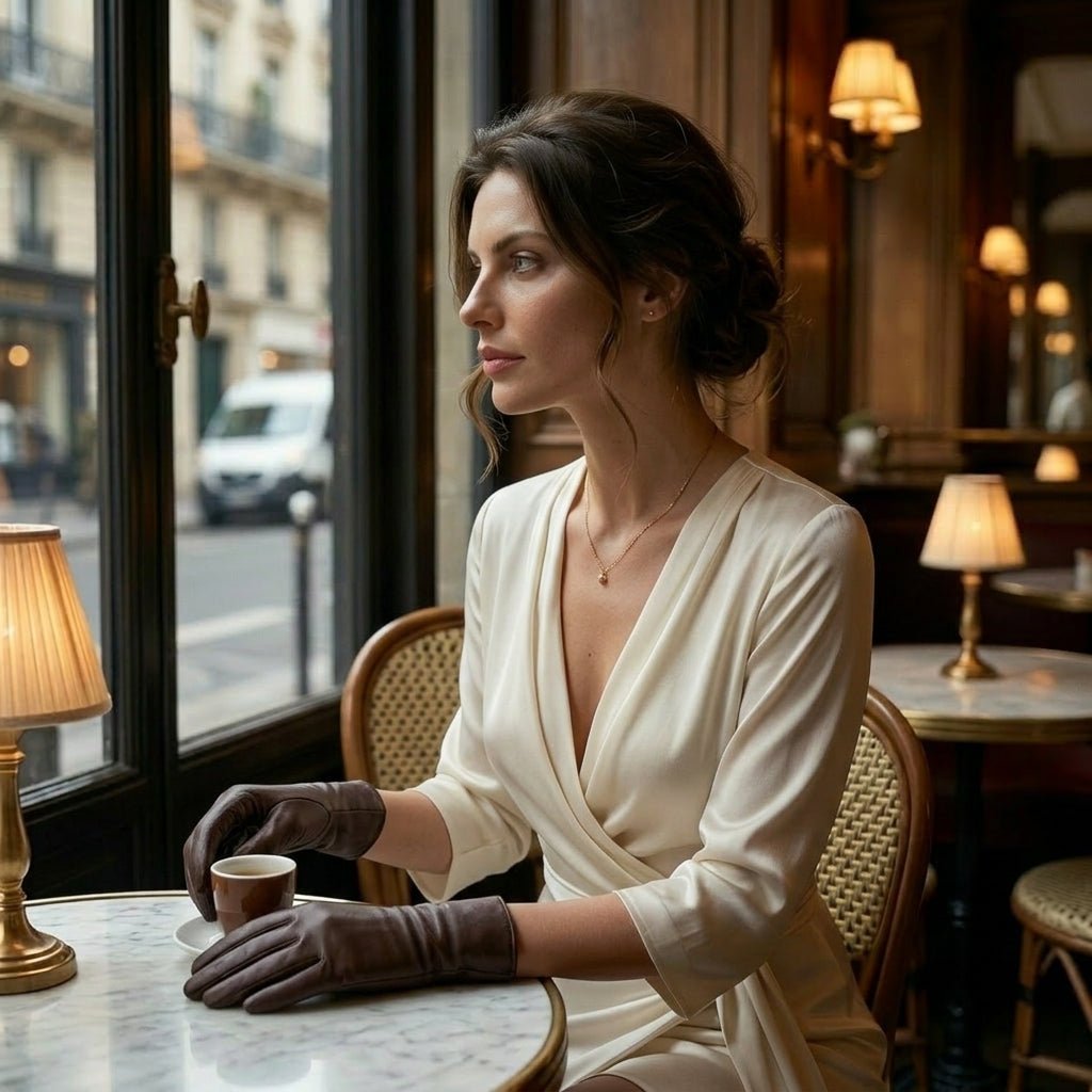Marcella (brown) - Unlined women’s lambskin leather gloves - Che Cose Belle