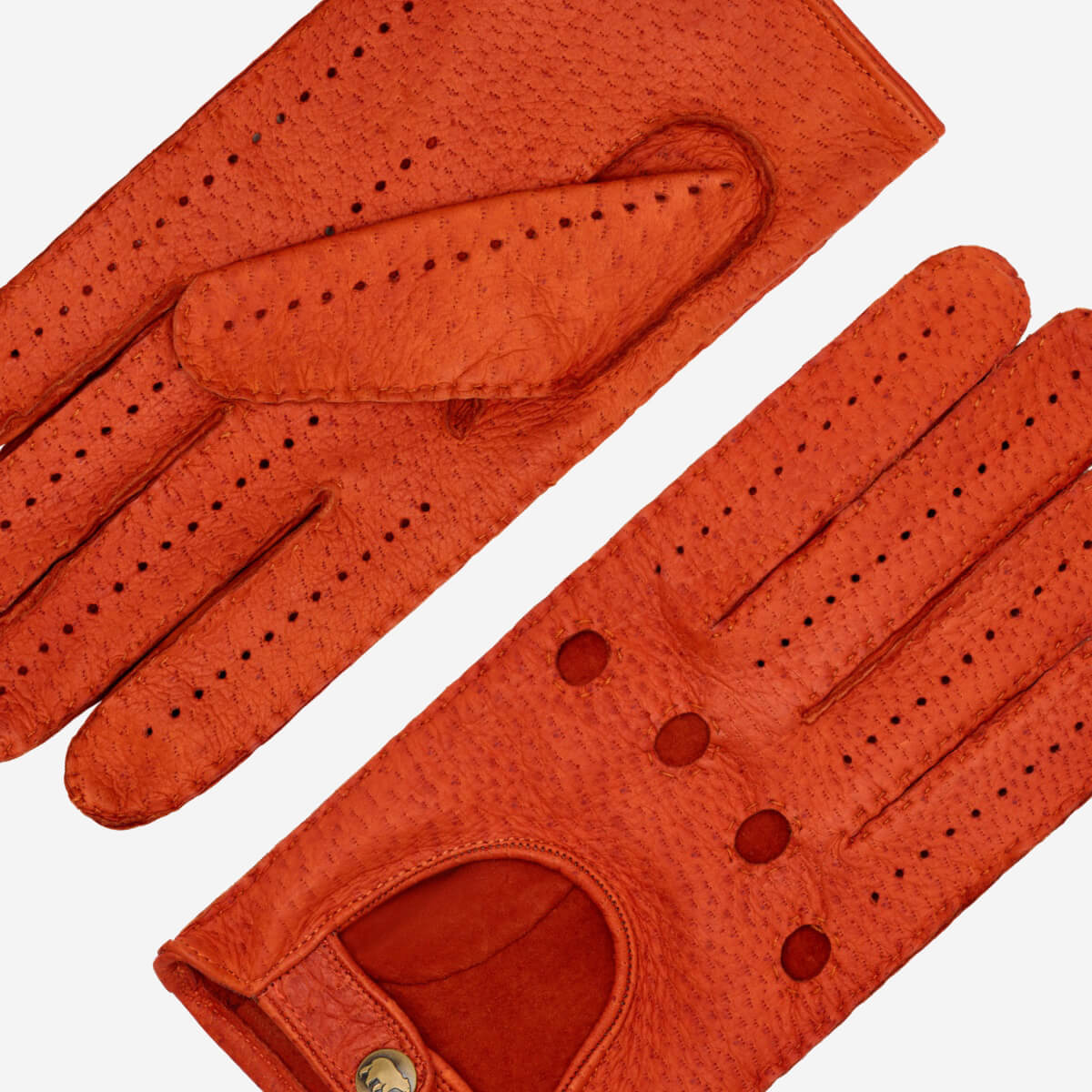 Marcello (orange) – Luxurious Italian peccary driving gloves - Che Cose Belle