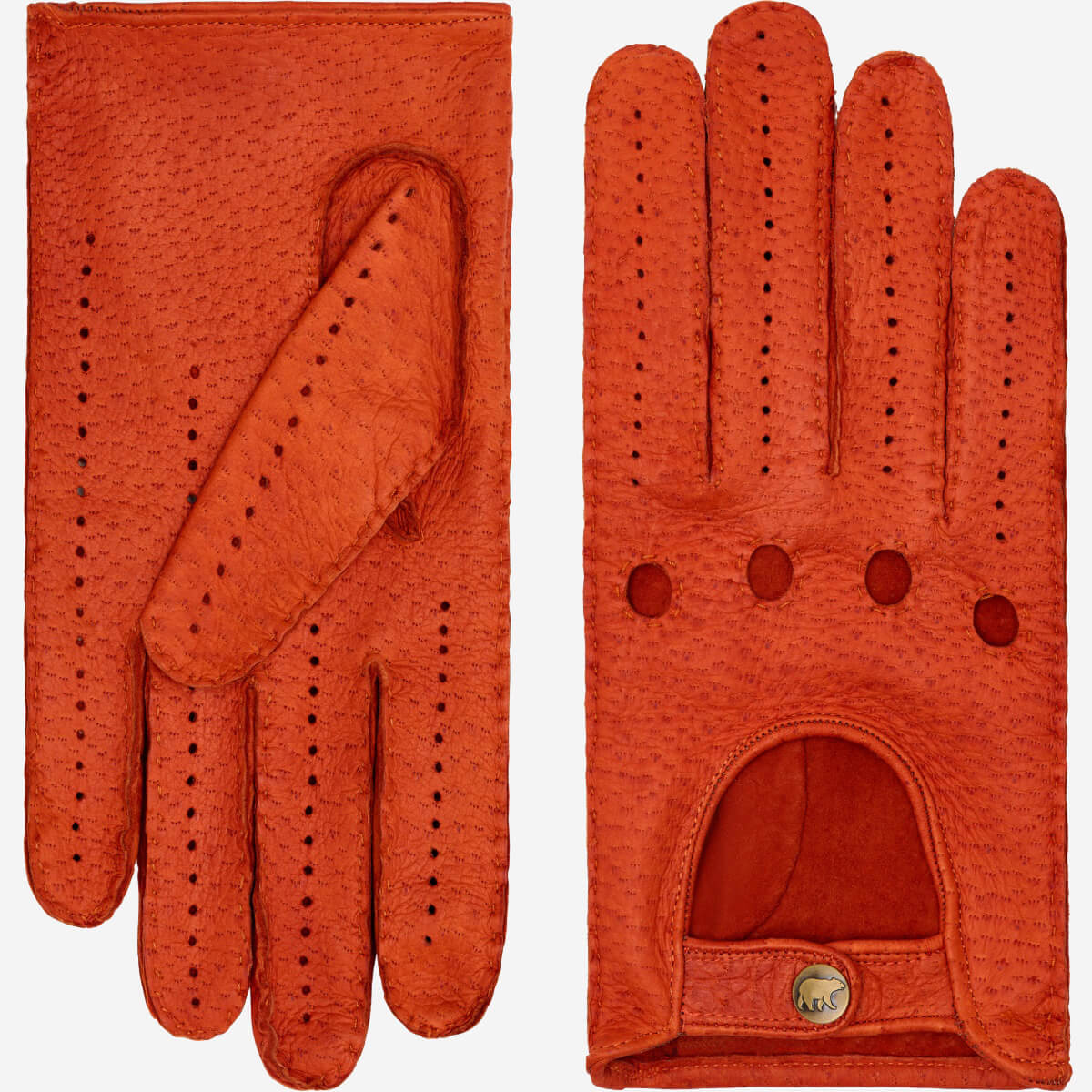 Marcello (orange) – Luxurious Italian peccary driving gloves - Che Cose Belle