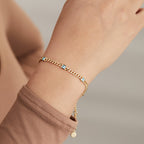 March Birthstone Aquamarine Curb Chain Bracelet - Che Cose Belle