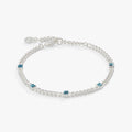 March Birthstone Aquamarine Curb Chain Bracelet - Che Cose Belle