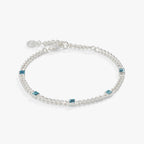 March Birthstone Aquamarine Curb Chain Bracelet - Che Cose Belle