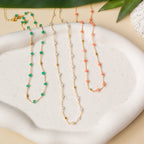 Margarita Chains - Green Onyx, Moonstone, Coral - Che Cose Belle