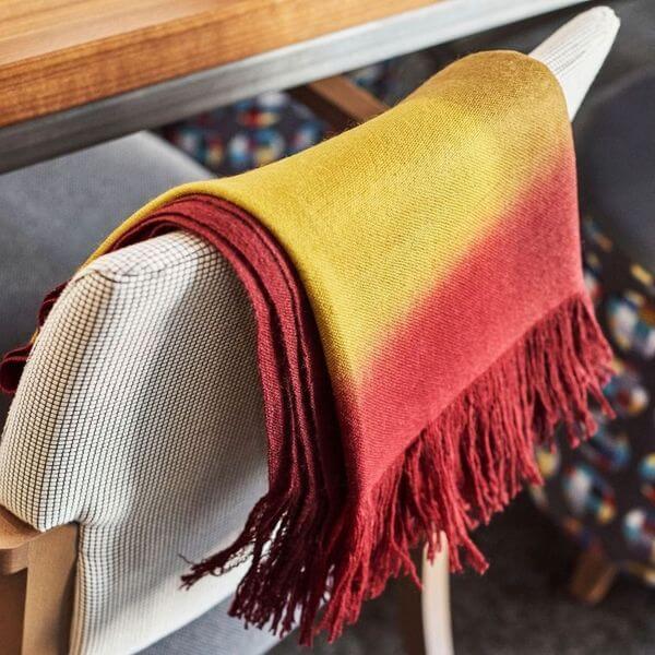 Marigold Merino Ombre Handloom Throw / Blanket Scarf - Che Cose Belle