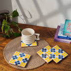 Marigold Mosaic Bone Inlay Coasters – Set of 4 - Che Cose Belle