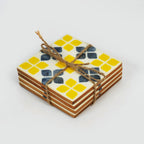 Marigold Mosaic Bone Inlay Coasters – Set of 4 - Che Cose Belle