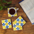Marigold Mosaic Bone Inlay Coasters – Set of 4 - Che Cose Belle