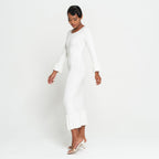 MARJORIE Bamboo Ruffle Dress In Off - white - Che Cose Belle