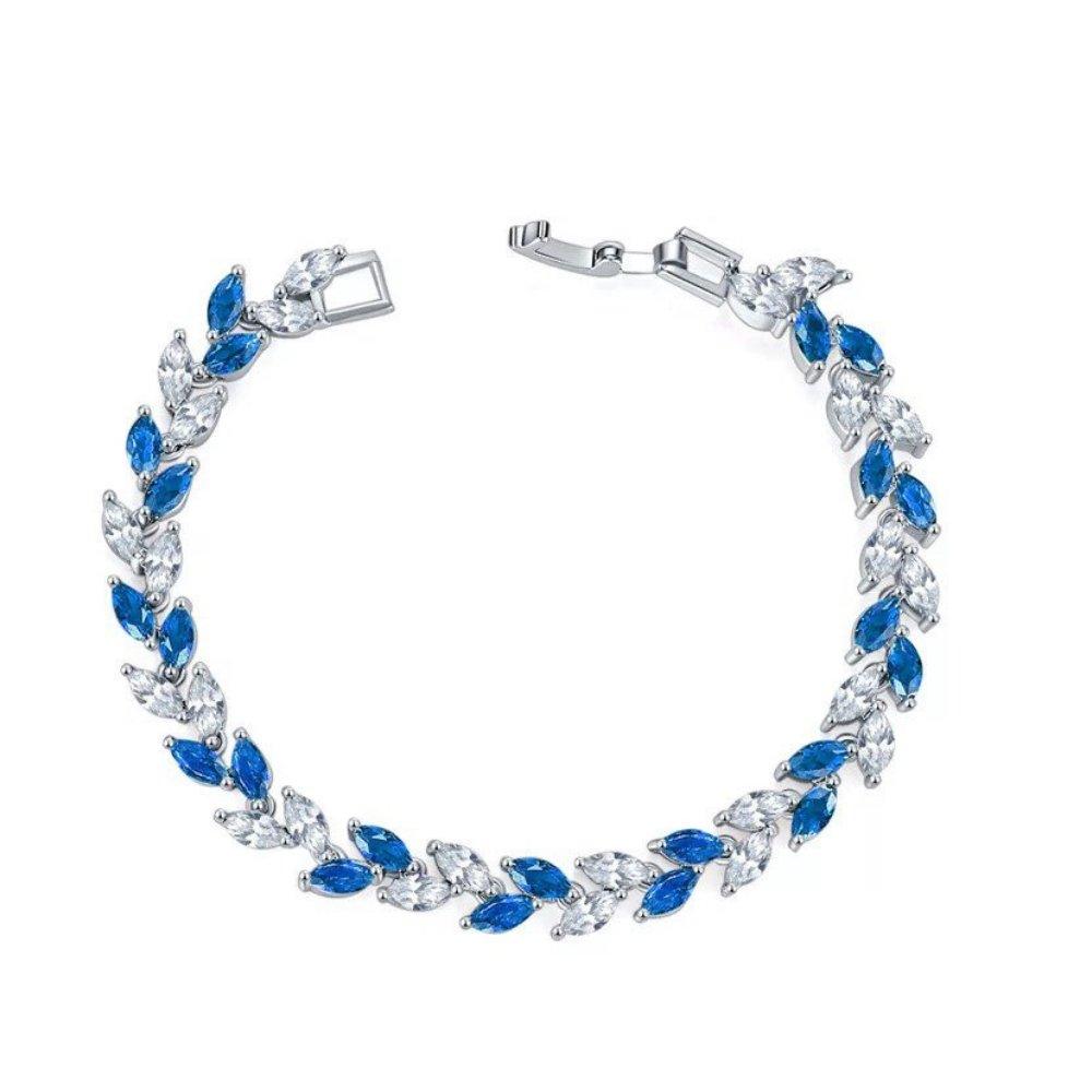 Marquise Cubic Zirconia Tennis Bracelets with Blue Sapphire and White Diamond Cubic Zirconia - Che Cose Belle
