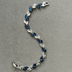 Marquise Cubic Zirconia Tennis Bracelets with Blue Sapphire and White Diamond Cubic Zirconia - Che Cose Belle