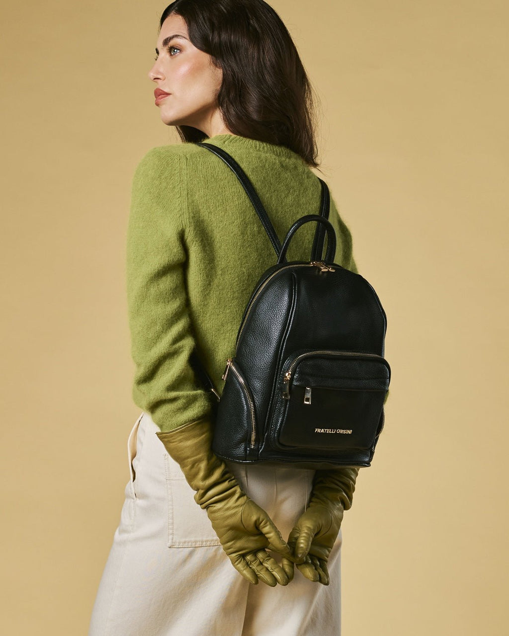 Martina (black) - Italian calf leather women's backpack - Che Cose Belle