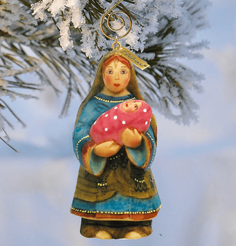 Mary Sculpted Hand-Painted Christmas Figurine by G. DeBrekht - Christmas Santa Snowman Decor - 652621 - Che Cose Belle