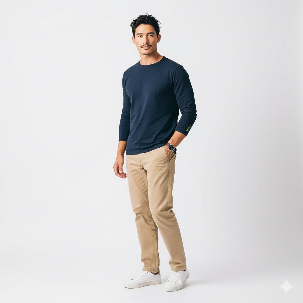 Mason Navy Long Sleeve Crew - Che Cose Belle