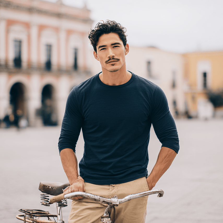 Mason Navy Long Sleeve Crew - Che Cose Belle