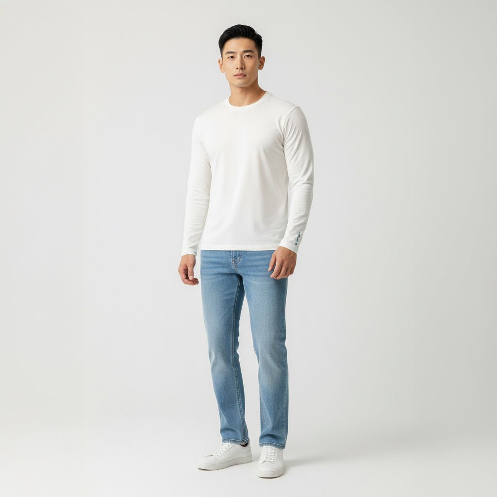 Mason White Long Sleeve Crew - Che Cose Belle