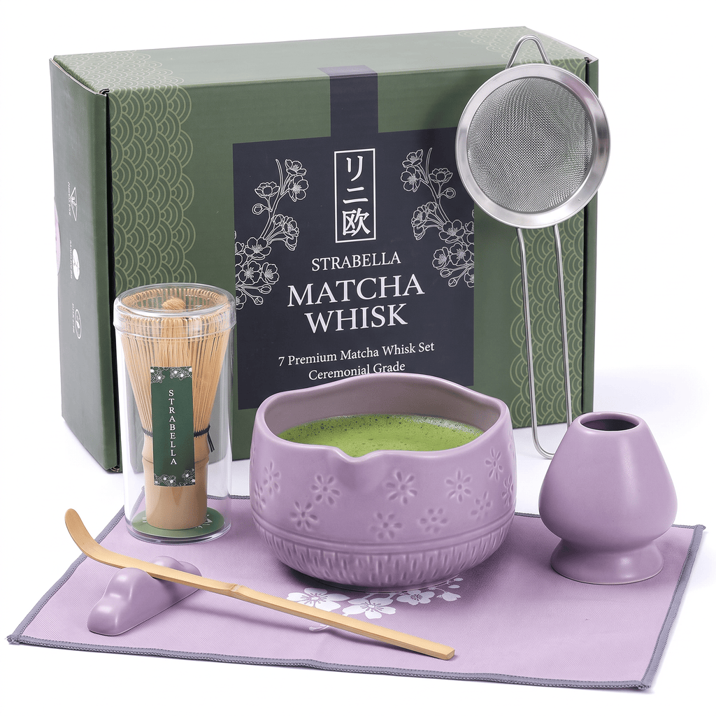 Matcha Whisk Set — Bamboo Chasen + Ceramic Chawan Gift Set - Che Cose Belle