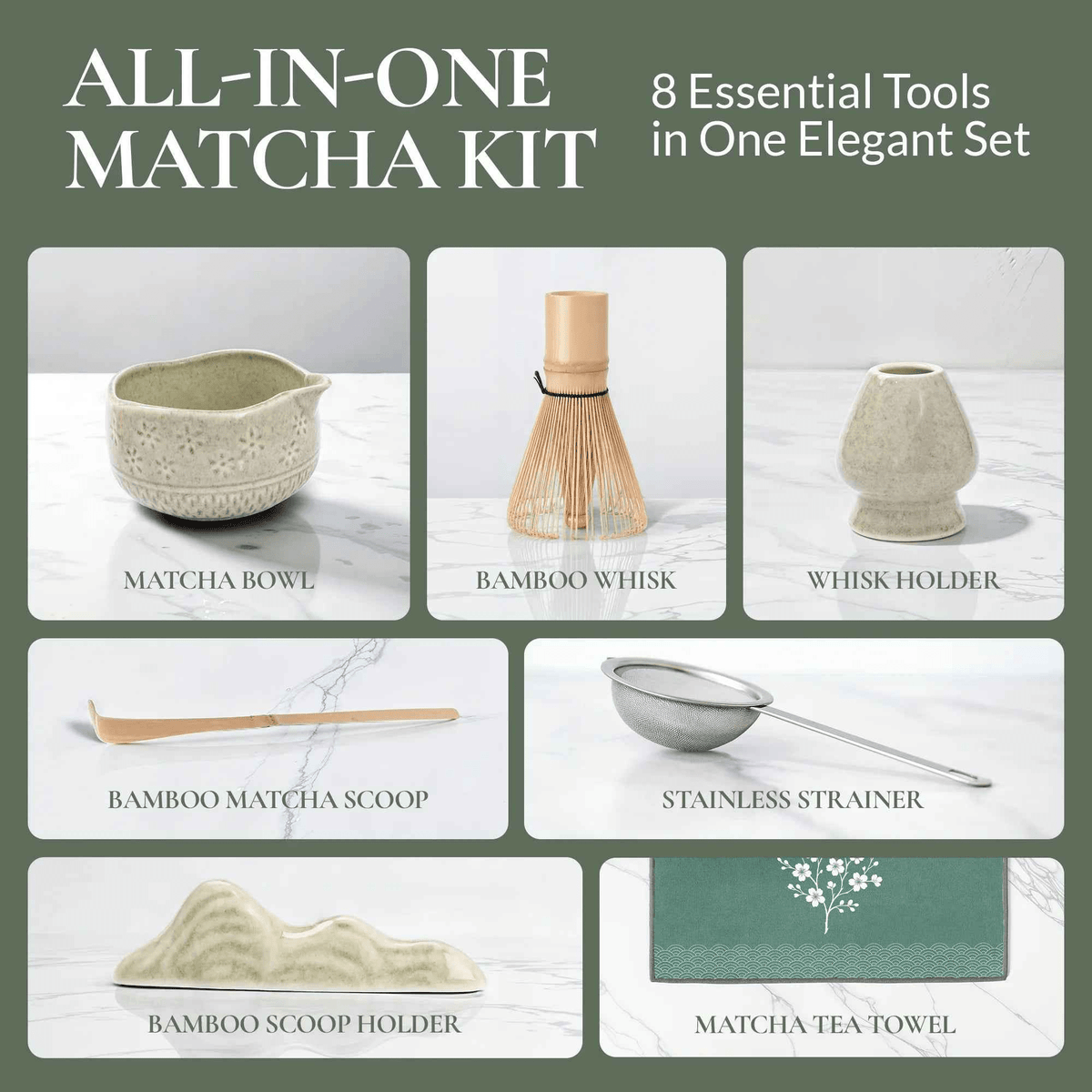 Matcha Whisk Set — Bamboo Chasen + Ceramic Chawan Gift Set - Che Cose Belle