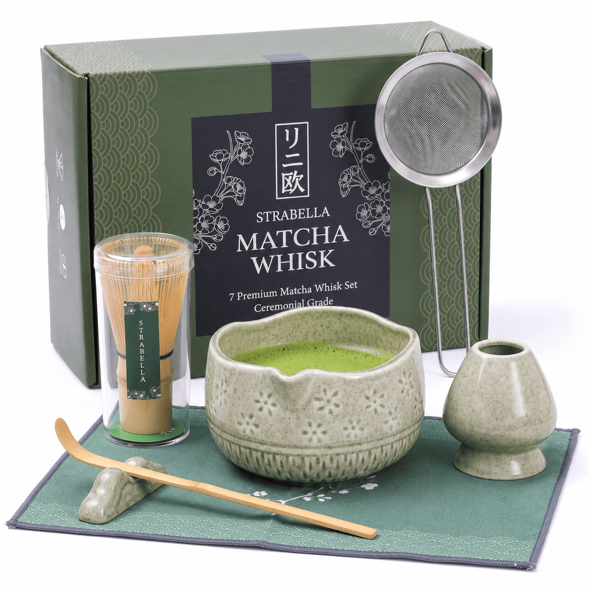 Matcha Whisk Set — Bamboo Chasen + Ceramic Chawan Gift Set - Che Cose Belle