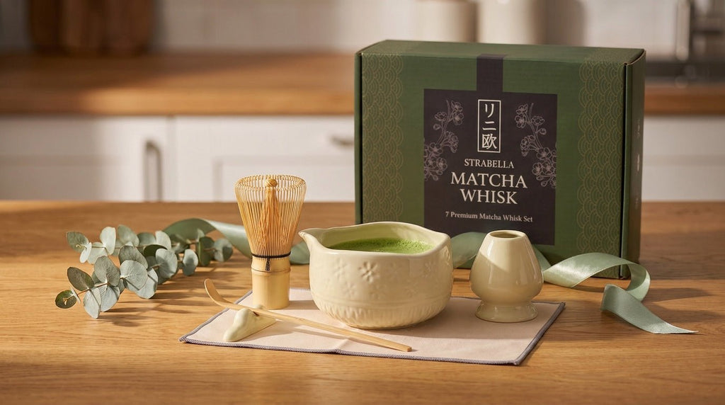Matcha Whisk Set — Bamboo Chasen + Ceramic Chawan Gift Set - Che Cose Belle
