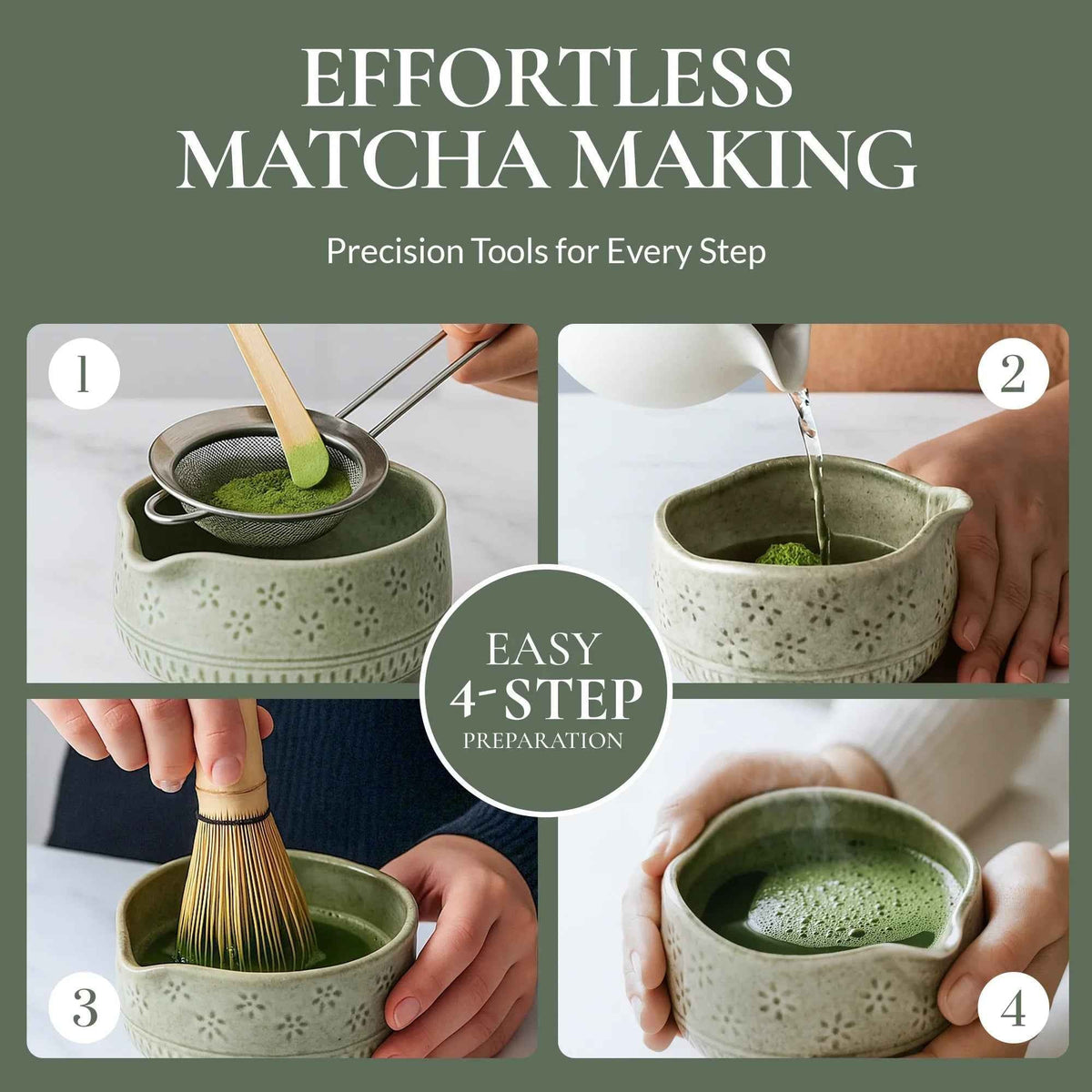 Matcha Whisk Set — Bamboo Chasen + Ceramic Chawan Gift Set - Che Cose Belle