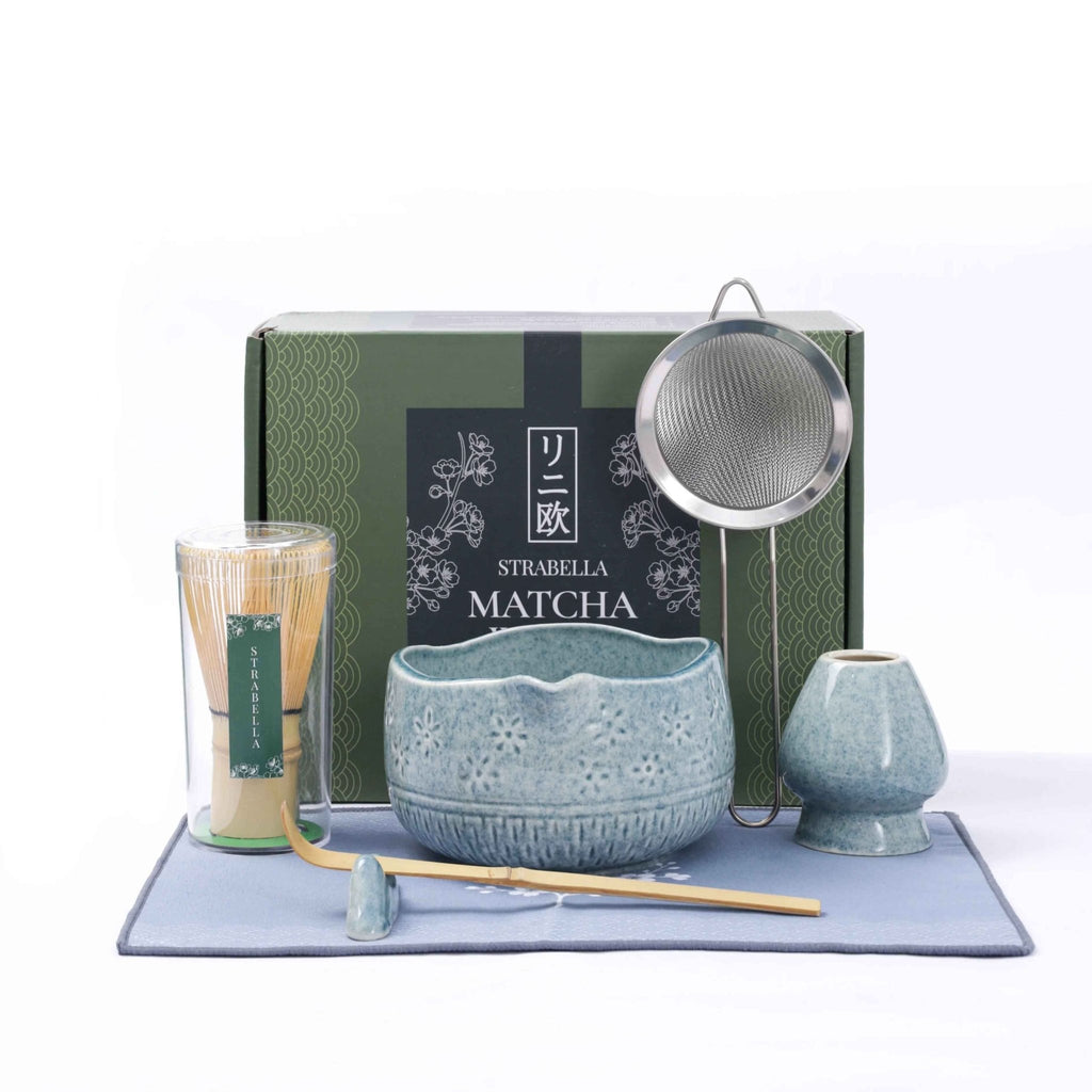 Matcha Whisk Set — Bamboo Chasen + Ceramic Chawan Gift Set - Che Cose Belle