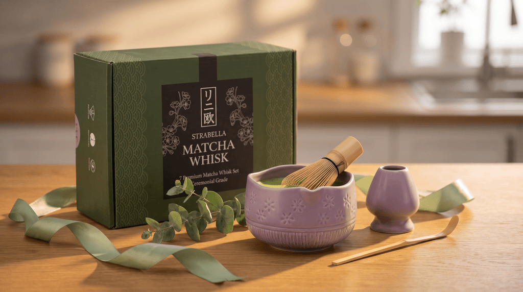 Matcha Whisk Set — Bamboo Chasen + Ceramic Chawan Gift Set - Che Cose Belle