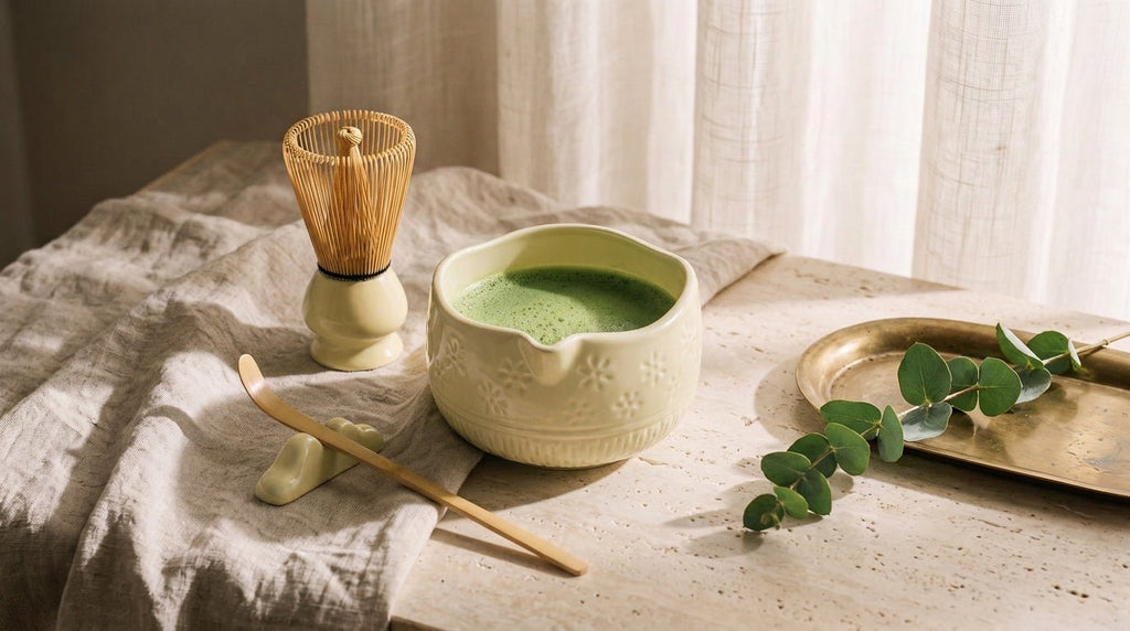 Matcha Whisk Set — Bamboo Chasen + Ceramic Chawan Gift Set - Che Cose Belle