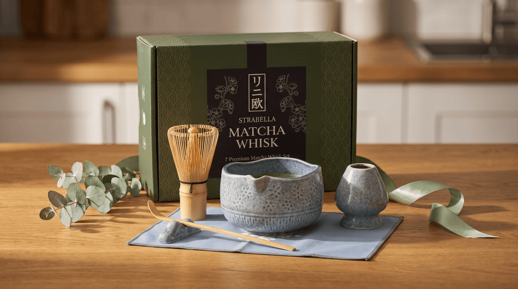 Matcha Whisk Set — Bamboo Chasen + Ceramic Chawan Gift Set - Che Cose Belle