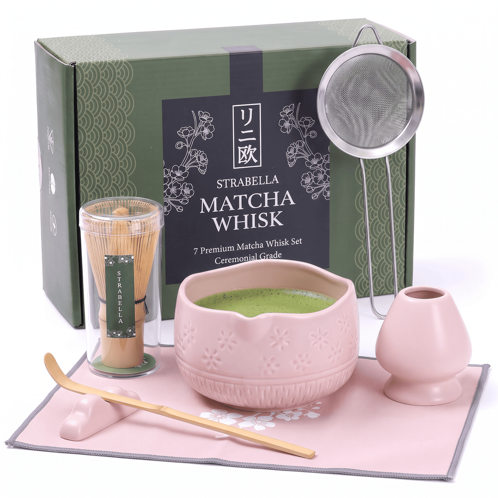 Matcha Whisk Set — Bamboo Chasen + Ceramic Chawan Gift Set - Che Cose Belle