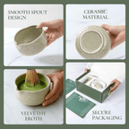 Matcha Whisk Set — Bamboo Chasen + Ceramic Chawan Gift Set - Che Cose Belle