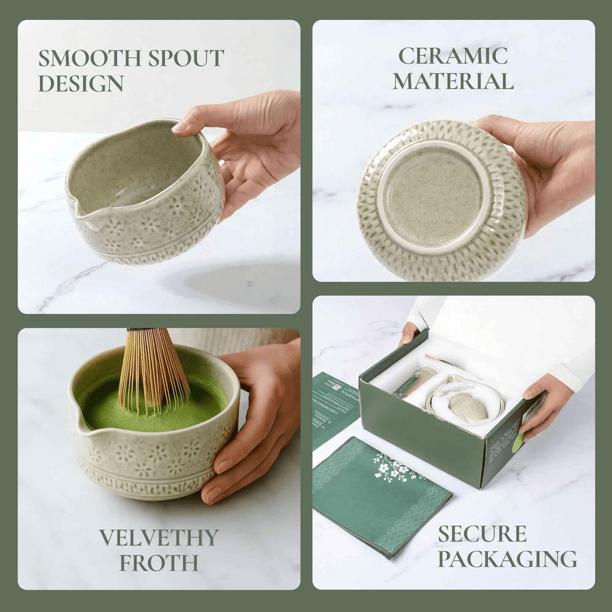 Matcha Whisk Set — Bamboo Chasen + Ceramic Chawan Gift Set - Che Cose Belle