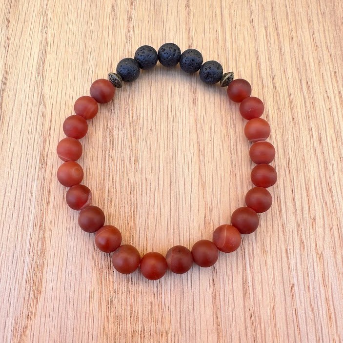 Matte Carnelian Aromatherapy Essential Oil Diffuser Bracelet (8mm beads) - Che Cose Belle