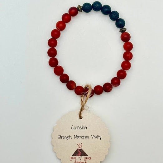 Matte Carnelian Aromatherapy Essential Oil Diffuser Bracelet (8mm beads) - Che Cose Belle