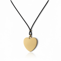 Matte Gold Heart Pendant And Black Linen Cord Criss Cross Design Necklace - Che Cose Belle