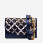 The Nampula Navy Blue Glitter Leather Handbag